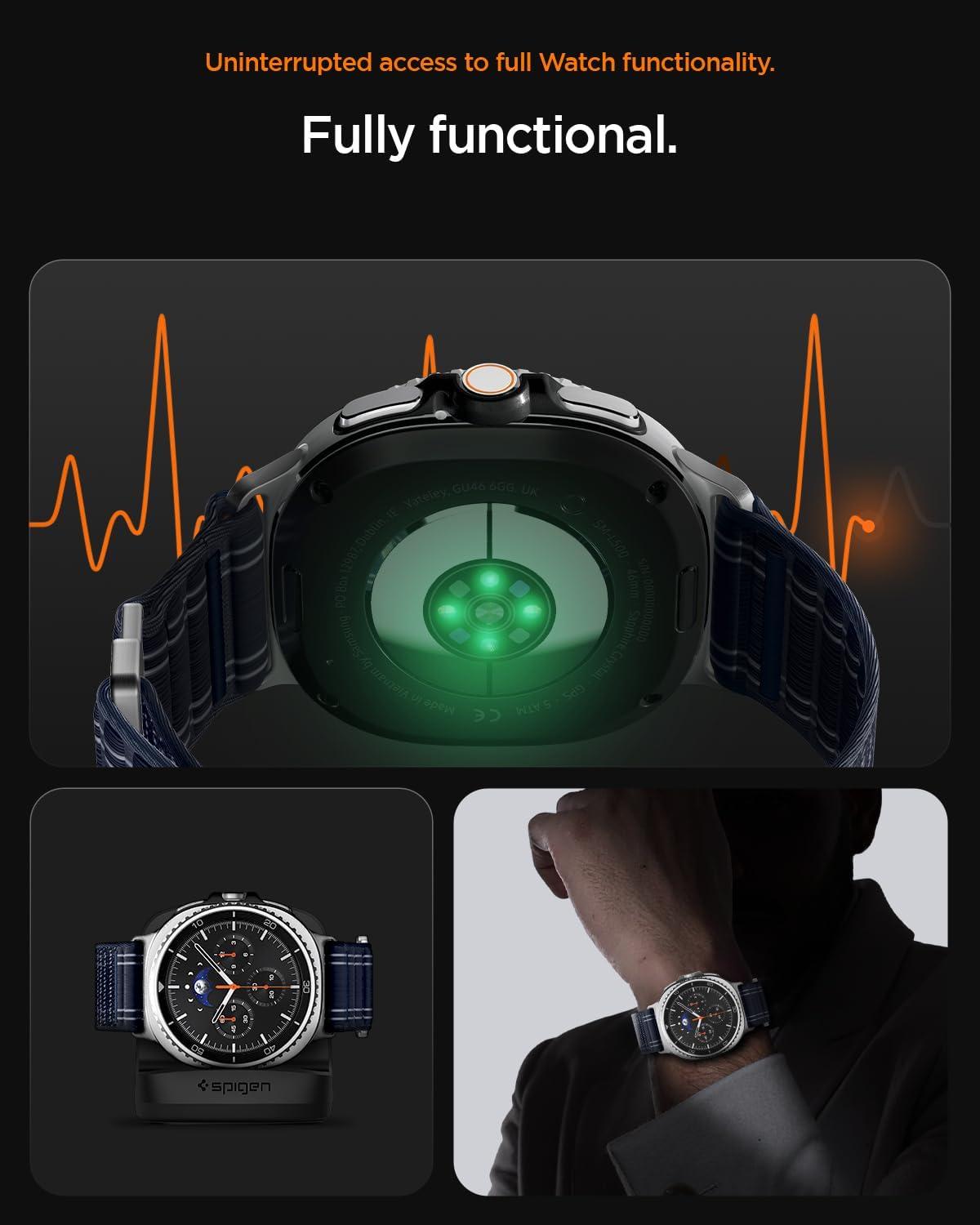 imageSpigen for Galaxy Watch 8 Band Compatible with Samsung Galaxy Watch 8 4440mm 8 Classic 46mm 2025 WBF0 Lightweight Fabric StrapNavy