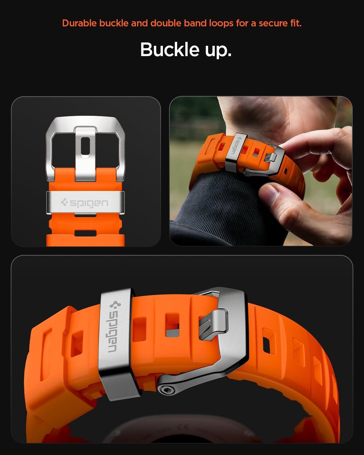 imageSpigen for Galaxy Watch 8 Band Compatible with Samsung Galaxy Watch 8 4440mm 8 Classic 46mm 2025 WBS2 Durable Silicone Sport StrapOrange