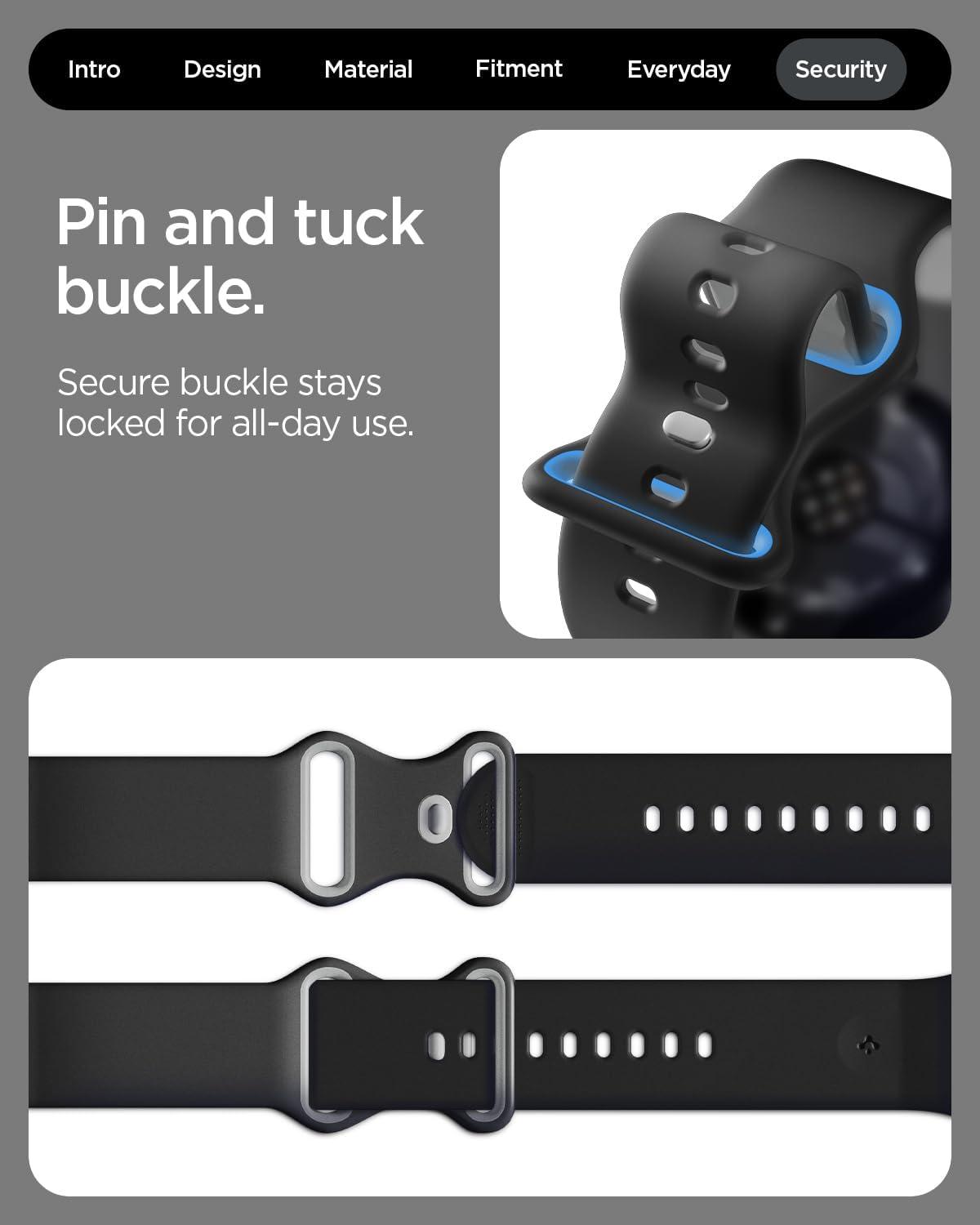 imageSpigen for Pixel Watch 4 Band Nano Pop Compatible with 43 45mm 4321 41mm Soft Waterproof Silicone StrapBlack Sesame