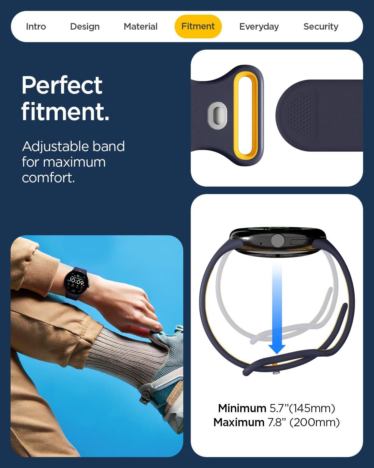 imageSpigen for Pixel Watch 4 Band Nano Pop Compatible with 43 45mm 4321 41mm Soft Waterproof Silicone StrapBlueberry Navy
