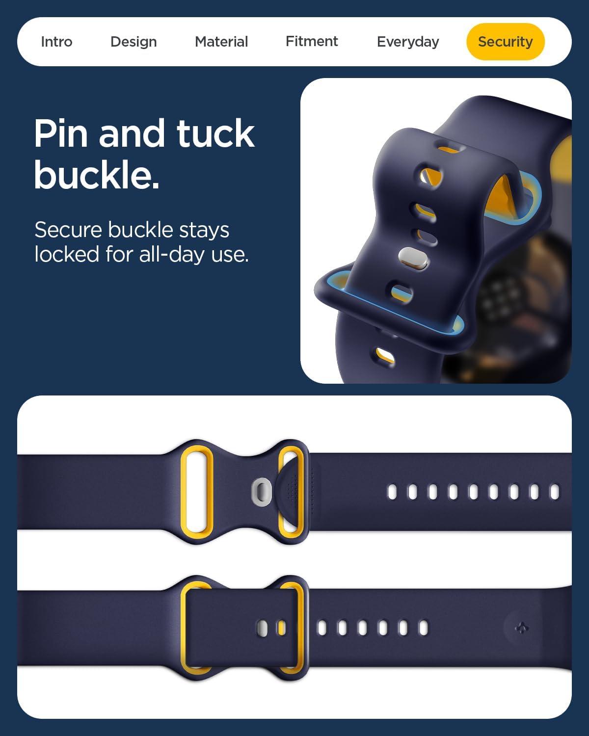 imageSpigen for Pixel Watch 4 Band Nano Pop Compatible with 43 45mm 4321 41mm Soft Waterproof Silicone StrapBlueberry Navy