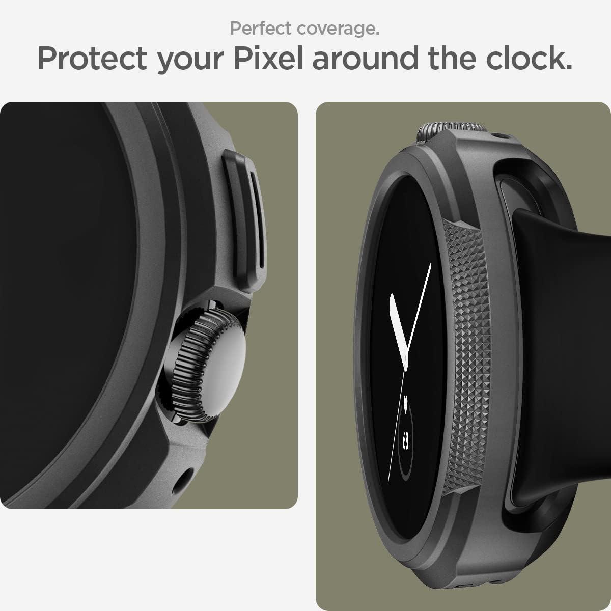 imageSpigen for Pixel Watch 4 Case with Charger Stand Liquid Air 45mm AntiScratch Protective Soft TPU Cover 2025 Charger not Included Matte BlackPixel Watch 321 41mm