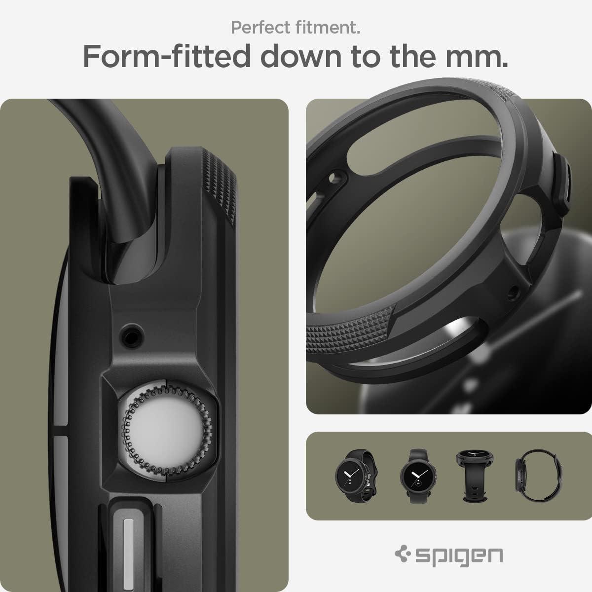 imageSpigen for Pixel Watch 4 Case with Charger Stand Liquid Air 45mm AntiScratch Protective Soft TPU Cover 2025 Charger not Included Matte BlackPixel Watch 321 41mm