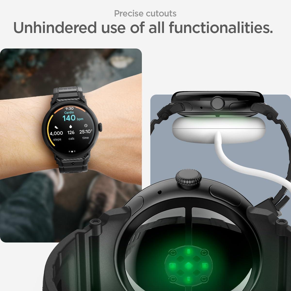 imageSpigen for Pixel Watch Band Rugged Band Designed for Google Pixel Watch 321 4541mm Durable TPU StrapPixel Watch 3 4 45mm