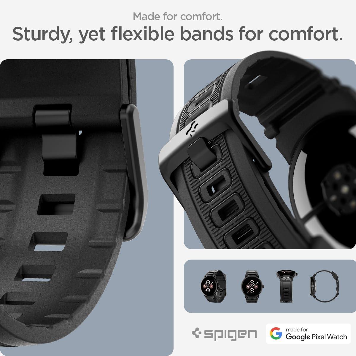 imageSpigen for Pixel Watch Band Rugged Band Designed for Google Pixel Watch 321 4541mm Durable TPU StrapPixel Watch 3 4 45mm