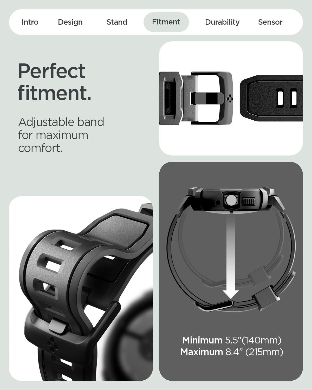 imageSpigen for Pixel Watch Case with Band Rugged Armor Pro Compatible with Google Pixcel Watch 4321 4541mm Protective TPU CoverPixel Watch 4 41mm