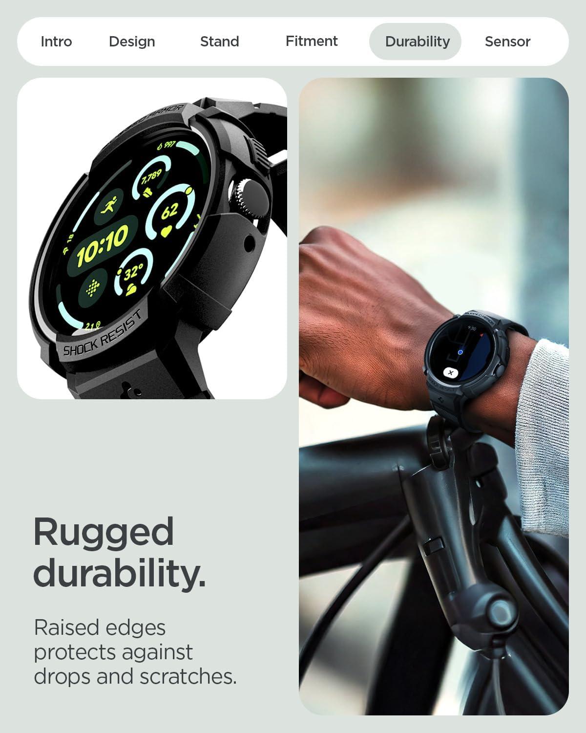 imageSpigen for Pixel Watch Case with Band Rugged Armor Pro Compatible with Google Pixcel Watch 4321 4541mm Protective TPU CoverPixel Watch 4 45mm