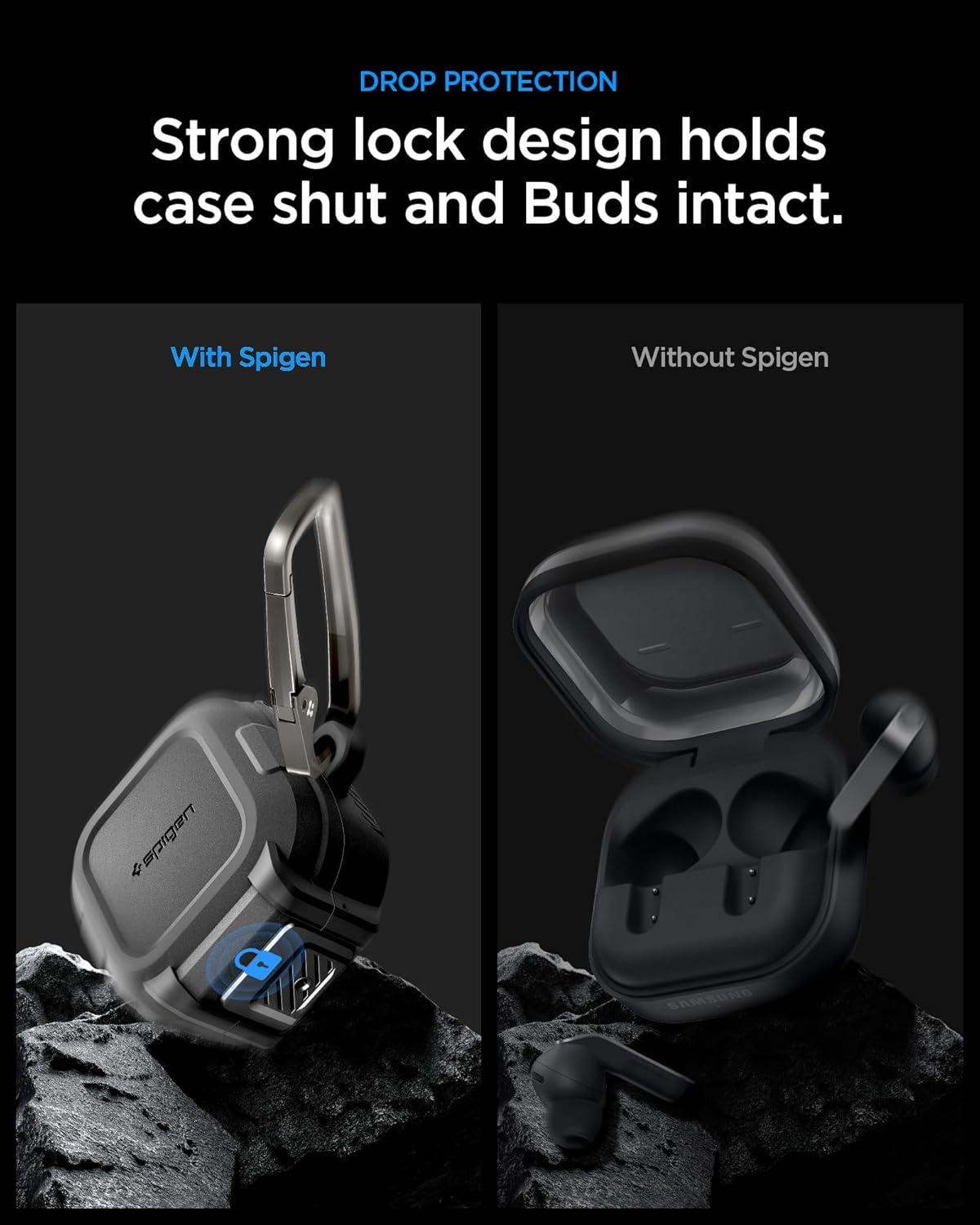 imageSpigen for Samsung Galaxy Buds 4 Pro Case Galaxy Buds 4 Case 2026 DropProtection Cover with Secure Locking Protection Matte Black
