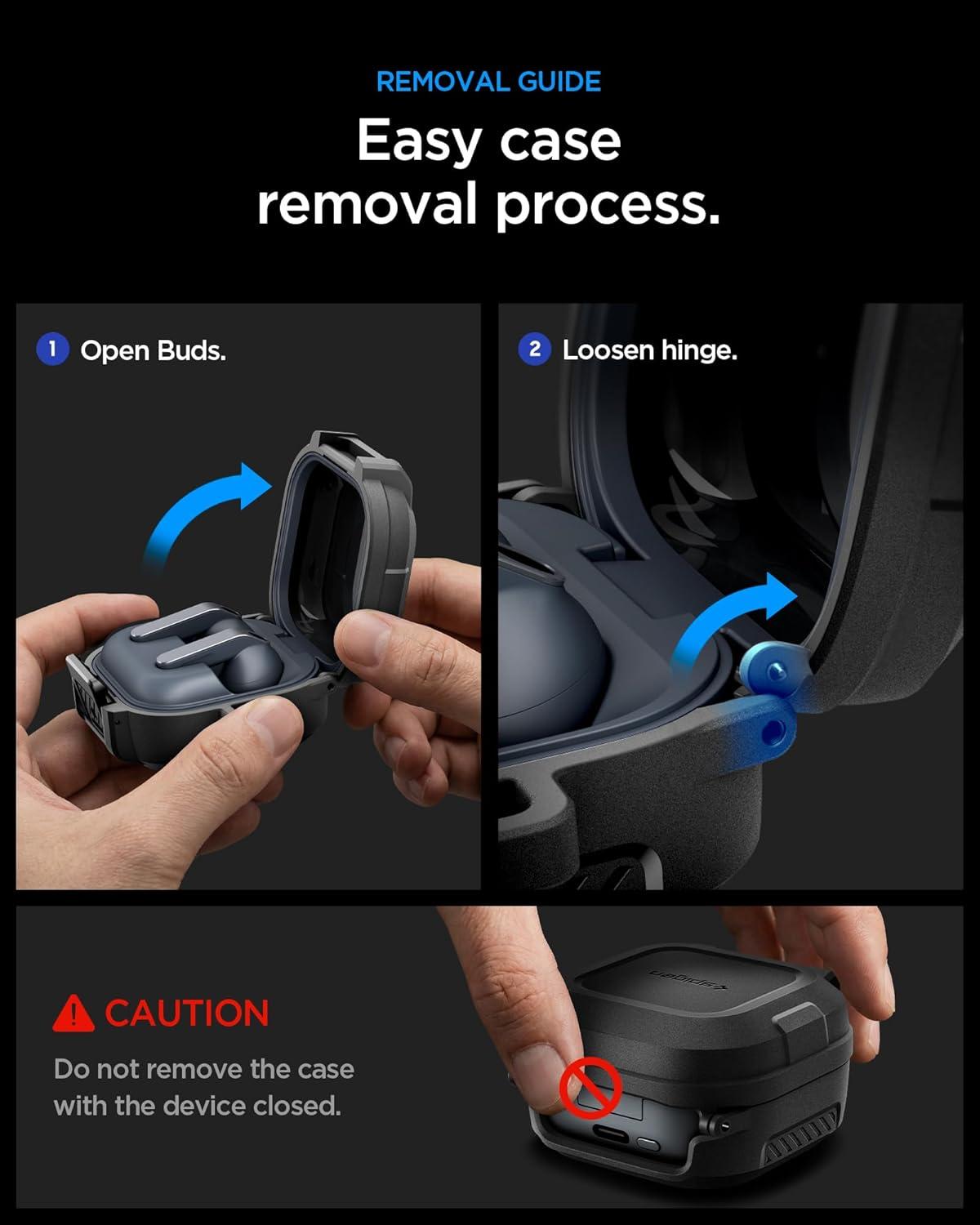 imageSpigen for Samsung Galaxy Buds 4 Pro Case Galaxy Buds 4 Case 2026 DropProtection Cover with Secure Locking Protection Matte Black