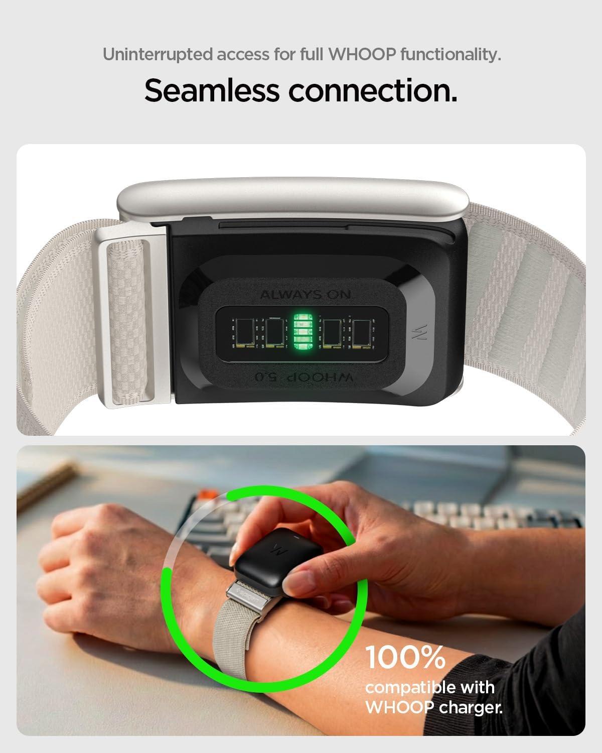 imageSpigen for WHOOP Band WBF3 Compatible with WHOOP 50 Strap Breathable Nylon Replacement Wristband with Secure Fit for Fitness amp Training BlackStarlight