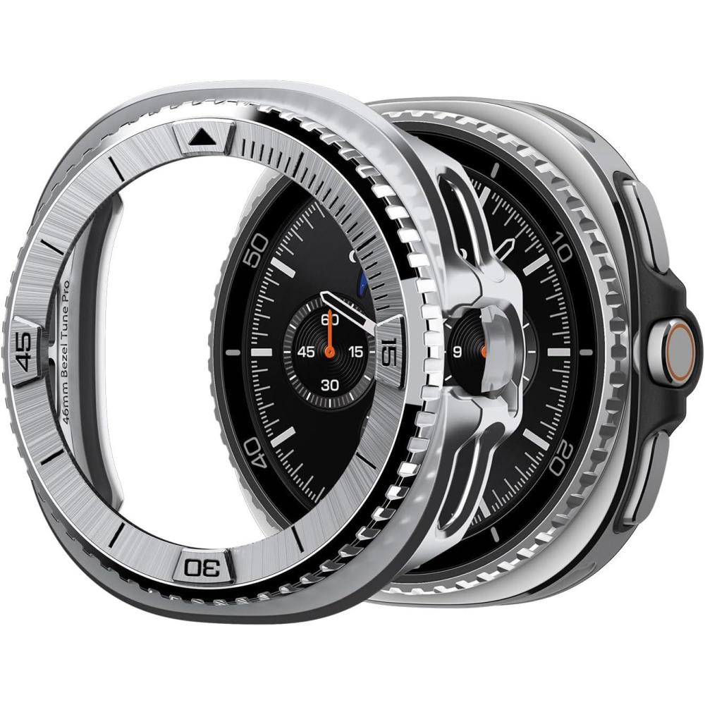 imageSpigen Bezel Tune Pro Diver Designed for Samsung Galaxy Watch 8 Classic 46mm Bezel Ring Protector with Case 2025 BlackSilver