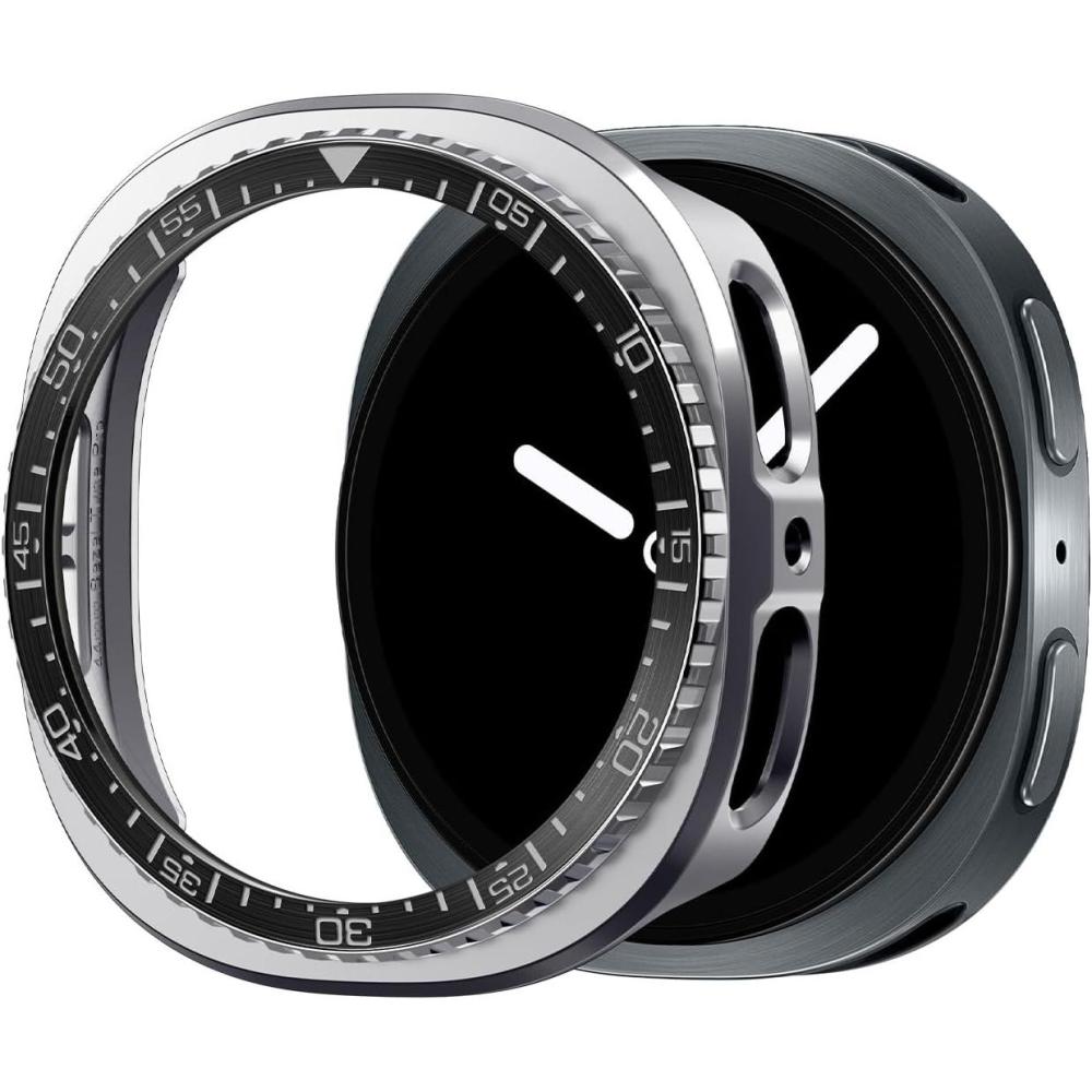 imageSpigen Bezel Tune Pro Pilot Designed for Samsung Galaxy Watch 8 44mm Bezel Ring Protector with Case 2025 SilverBlack