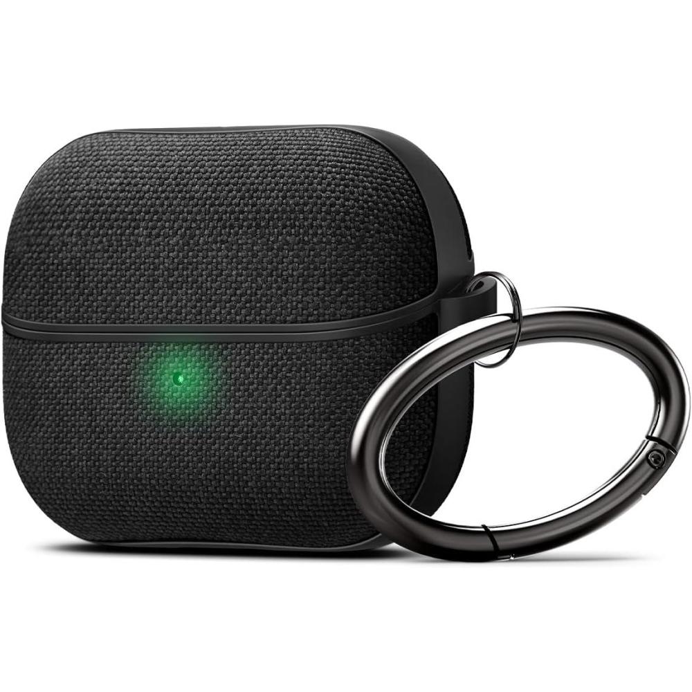imageSpigen Classic Fit Designed for Samsung Galaxy Buds 4 Pro CaseGalaxy Buds 4 Case 2026 Premium Fabric Cover with Carabiner BlackBlack