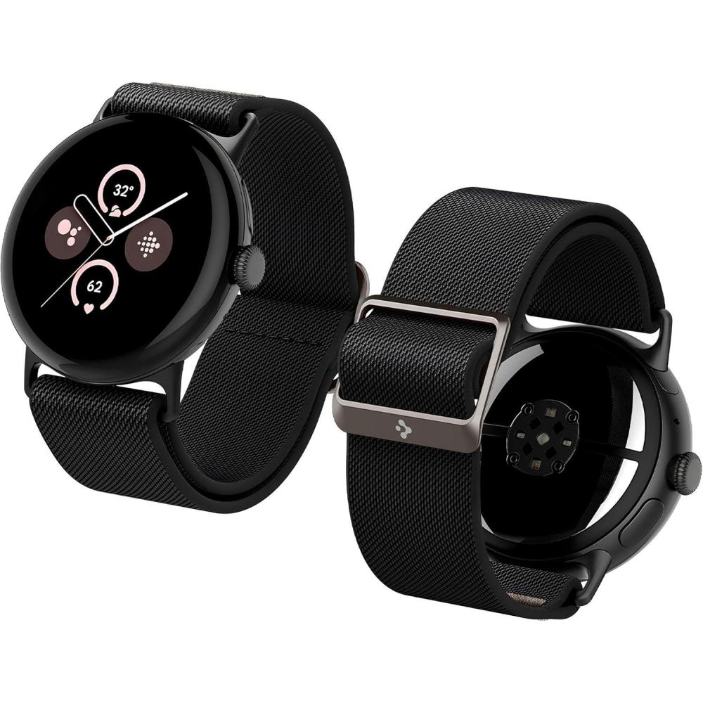 imageSpigen Lite Fit Designed for Google Pixel Watch 43 45mm Band Nylon Solo Loop Strap Black