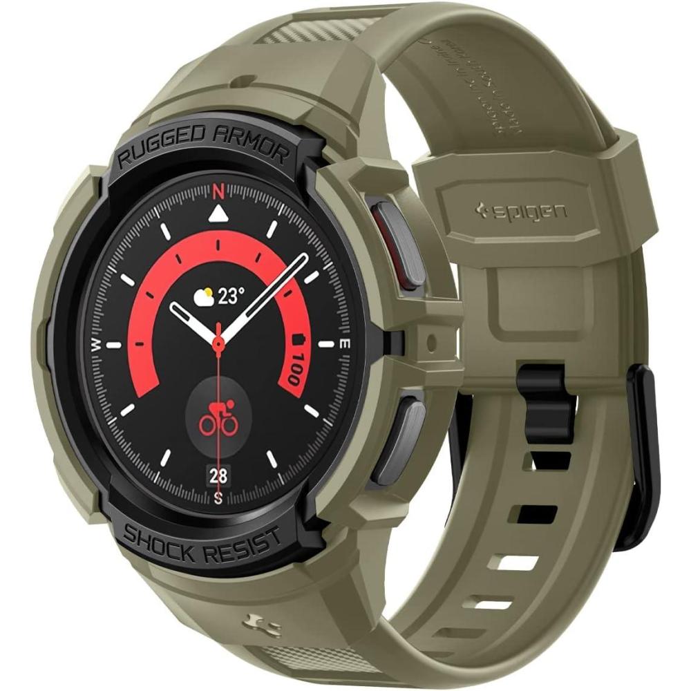 imageSpigen Rugged Armor Pro Designed for Samsung Galaxy Watch 5 Pro Band with Case Protector 45mm 2022Vintage Khaki