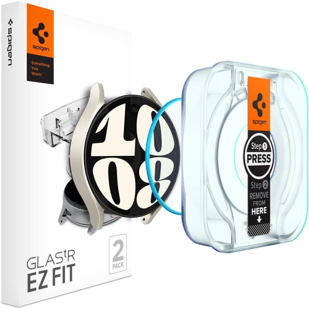 imageSpigen Tempered Glass Screen Protector GlasTR EZ FIT designed for Galaxy Watch 6 40mm Full Coverage9H Hardness Tempered Glass  2 Pack