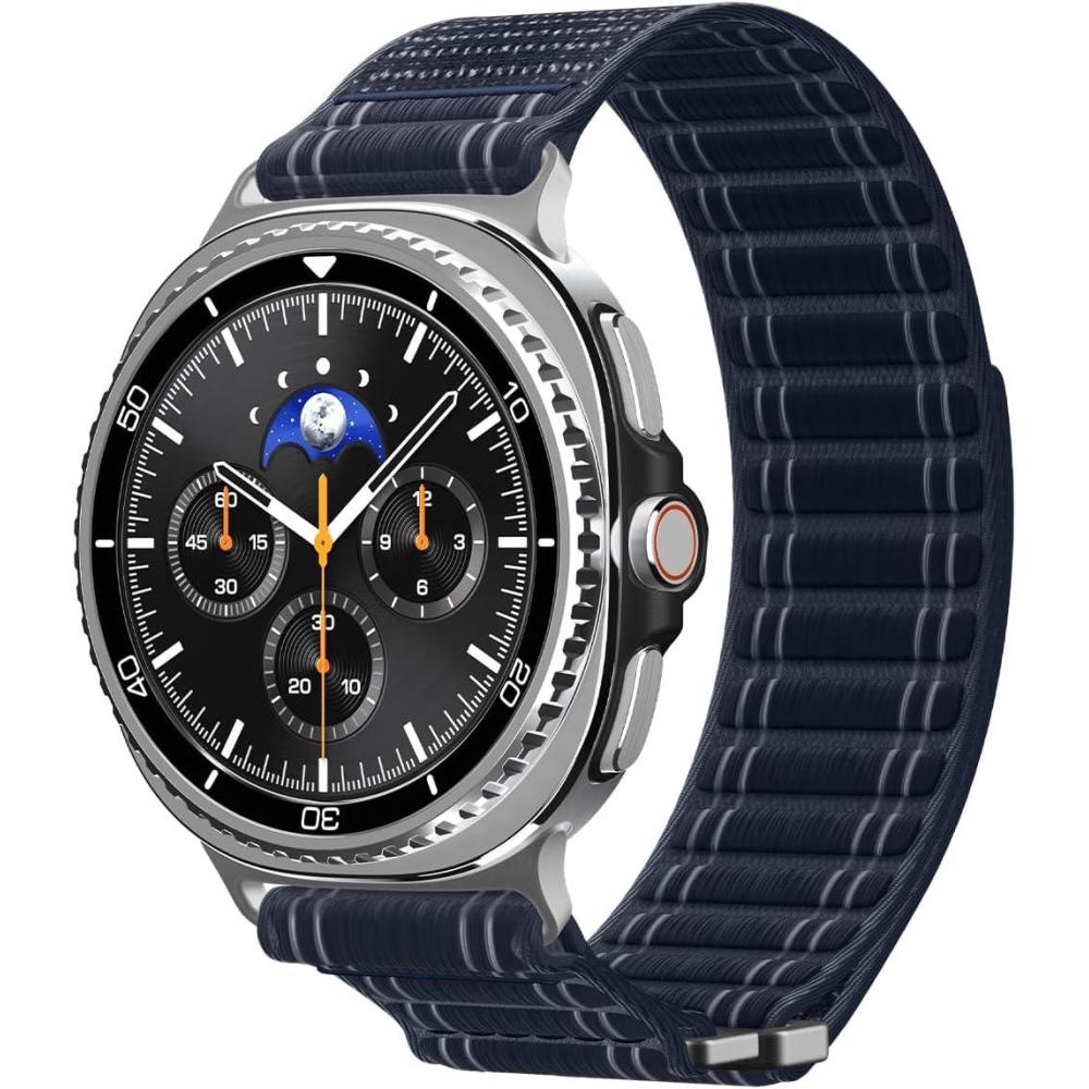 imageSpigen for Galaxy Watch 8 Band Compatible with Samsung Galaxy Watch 8 4440mm 8 Classic 46mm 2025 WBF0 Lightweight Fabric StrapNavy