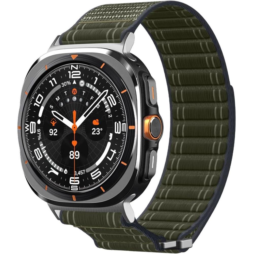 imageSpigen for Galaxy Watch Ultra Band Compatible with Samsung Galaxy Watch Ultra 47mm 20252024 WBF0 Lightweight Fabric Strap  BlackGreen