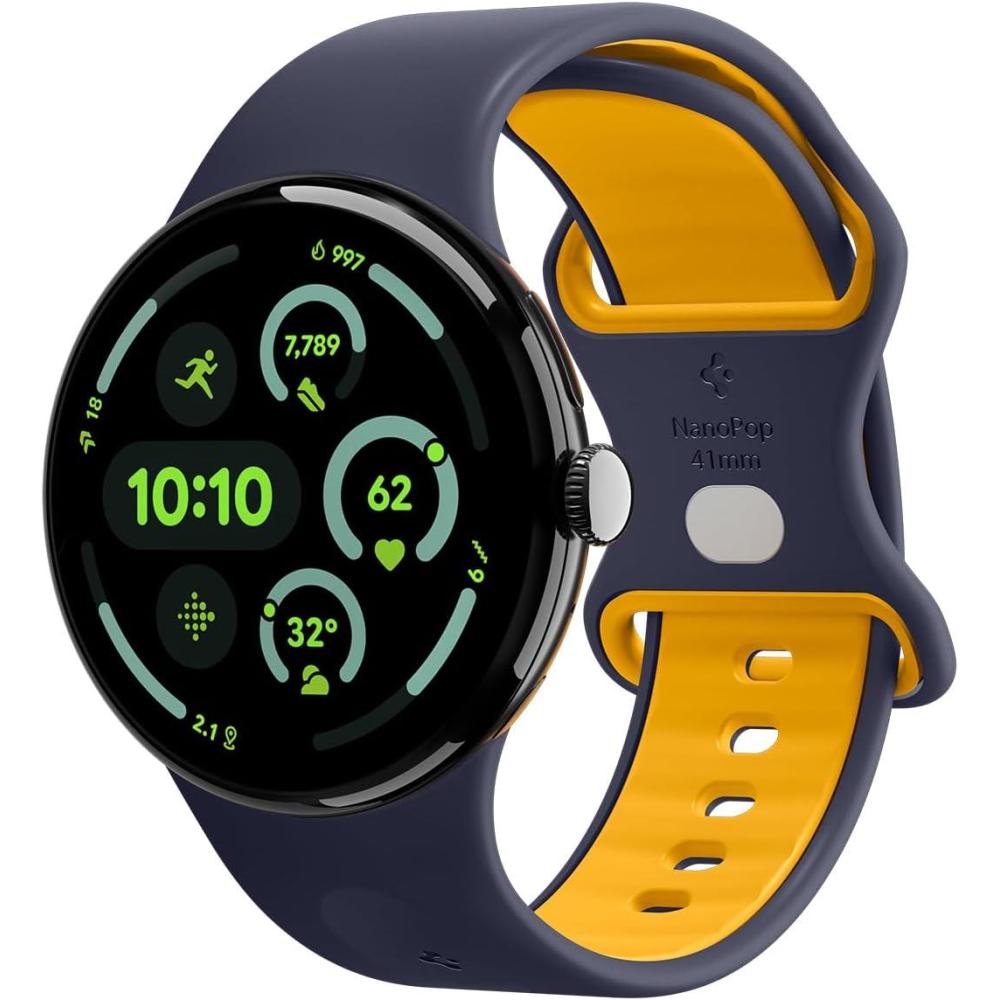 imageSpigen for Pixel Watch 4 Band Nano Pop Compatible with 43 45mm 4321 41mm Soft Waterproof Silicone StrapBlueberry Navy