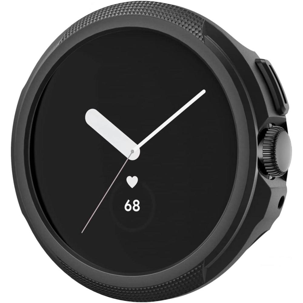 imageSpigen for Pixel Watch 4 Case with Charger Stand Liquid Air 45mm AntiScratch Protective Soft TPU Cover 2025 Charger not Included Matte BlackPixel Watch 321 41mm