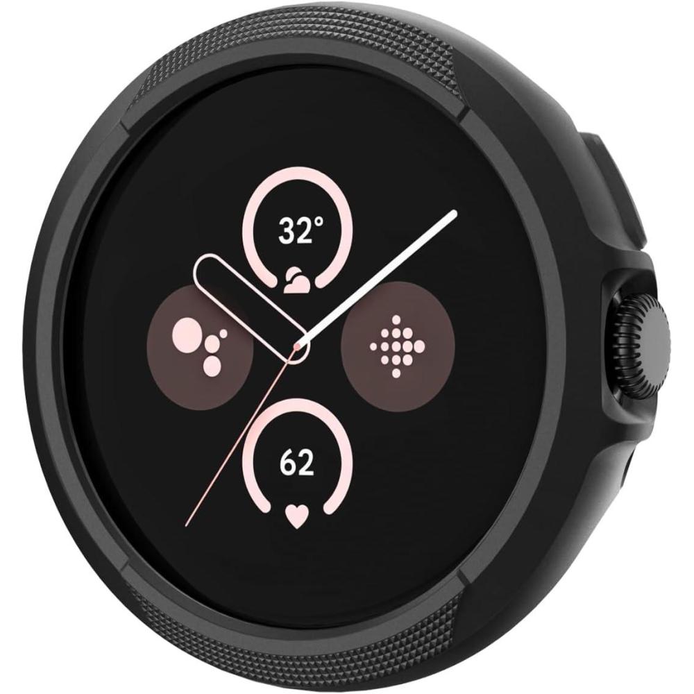 imageSpigen for Pixel Watch 4 Case with Charger Stand Liquid Air 45mm AntiScratch Protective Soft TPU Cover 2025 Charger not Included Matte BlackPixel Watch 3 45mm