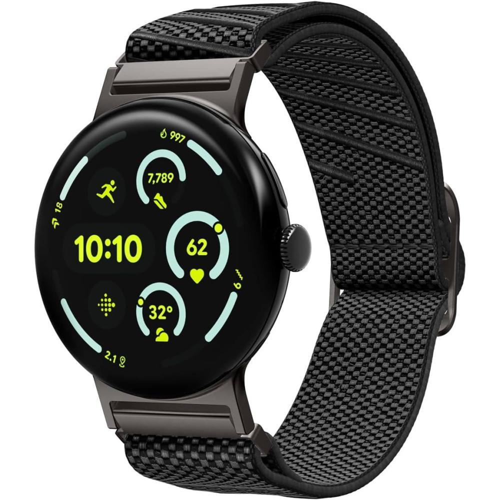 imageSpigen for Pixel Watch Band Lite Fit X Compatible with Google Pixel Watch 43 45mm41mm 21 41mm Lightweight Breathable Adjustable Nylon Elastic StrapPixel Watch 43 45mm