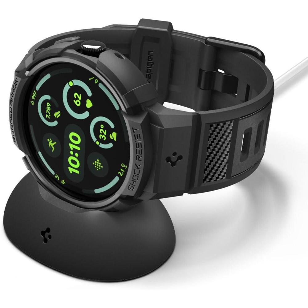 imageSpigen for Pixel Watch Case with Band Rugged Armor Pro Compatible with Google Pixcel Watch 4321 4541mm Protective TPU CoverPixel Watch 4 45mm