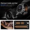 Spigen Enzo Genuine Leather Strap Designed for Samsung Galaxy Watch 8 44/40mm, 8 Classic 46mm Band (2025) – Black(Black)