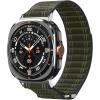 Spigen for Galaxy Watch Ultra Band, Compatible with Samsung Galaxy Watch Ultra 47mm (2025/2024) WBF0 Lightweight Fabric Strap – Black(Green)