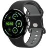 Spigen for Pixel Watch 4 Band, Nano Pop Compatible with 4/3 45mm, 4/3/2/1 41mm Soft Waterproof Silicone Strap(Black Sesame)