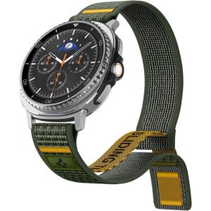 Spigen Athlex Air Designed for Samsung Galaxy Watch 8 44/40mm, 8 Classic 46mm Band Adjustable Solo Loop Strap (2025) – Active Black(Active Green)