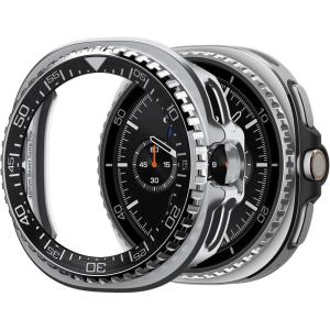 Spigen Bezel Tune Pro (Diver) Designed for Samsung Galaxy Watch 8 Classic 46mm Bezel Ring Protector with Case (2025) – Black(Black)