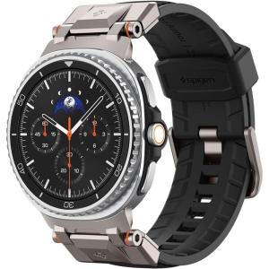 Spigen DuraPro Armor Durable Metal Connector Strap Designed for Samsung Galaxy Watch 8 44/40mm, 8 Classic 46mm Band (2025) – Black(Black)