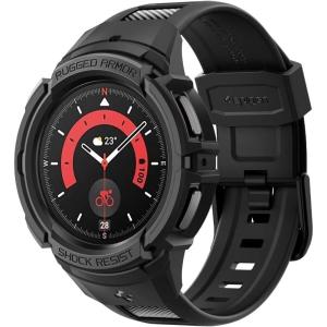 Spigen Rugged Armor Pro Designed for Samsung Galaxy Watch 5 Pro Band with Case Protector 45mm (2022)(Black)