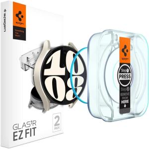 Spigen Tempered Glass Screen Protector [GlasTR EZ FIT] designed for Galaxy Watch 6 (40mm) [Full Coverage][9H Hardness Tempered Glass] – 2 Pack