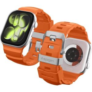 Spigen for Apple Watch Band, Compatible with Ultra 3/2/1 49mm, Series 11/10 46mm, 9/8/7 45mm, SE3/SE2/SE/6/5/4 44mm, 3/2/1 42mm WBS2 Durable Silicone Sport Strap – Orange(Orange)