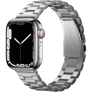 Spigen for Apple Watch Band, Modern Fit Compatile with Ultra 3/2/1 49mm, Series 11/10 46mm, 9/8/7 45mm, SE3/SE2/SE/6/5/4 44mm, 3/2/1 42mm Premium Business Wristband Strap(Silver)