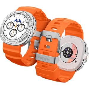 Spigen for Galaxy Watch 8 Band, Compatible with Samsung Galaxy Watch 8 44/40mm, 8 Classic 46mm (2025) WBS2 Durable Silicone Sport Strap(Orange)