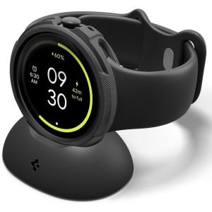 Spigen for Pixel Watch 4 Case with Charger Stand, Liquid Air 45mm Anti-Scratch Protective Soft TPU Cover (2025) (Charger not Included) – Matte Black(Pixel Watch 4 41mm)