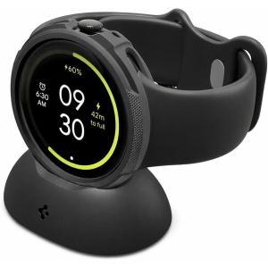Spigen for Pixel Watch 4 Case with Charger Stand, Liquid Air 45mm Anti-Scratch Protective Soft TPU Cover (2025) (Charger not Included) – Matte Black(Pixel Watch 4 45mm)