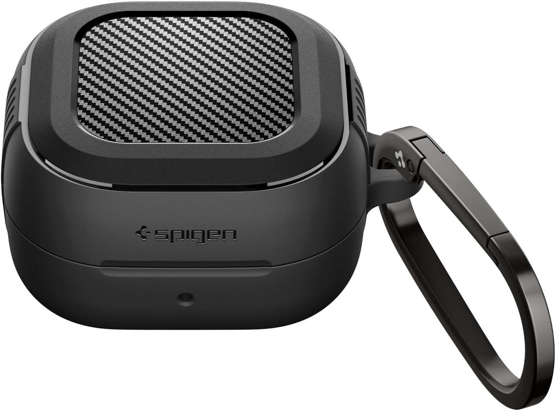 imageSpigen for Samsung Galaxy Buds 4 Pro CaseGalaxy Buds 4 Case 2026 Rugged Armor DropProtection Cover with Carabiner Matte Black