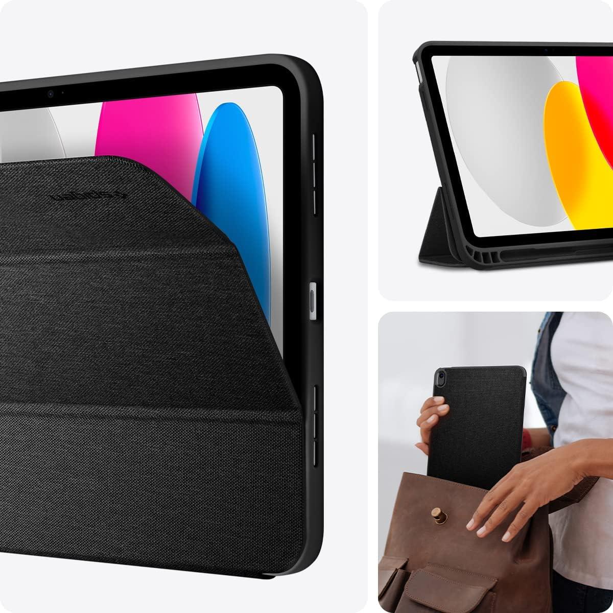 imageSpigen for iPad 11th Generation Case 2025 iPad A16 Case 11inch 10th Generation 2022 109 inch Urban Fit Protective Fabric TriFold Cover with Pencil Holder BlackBlack