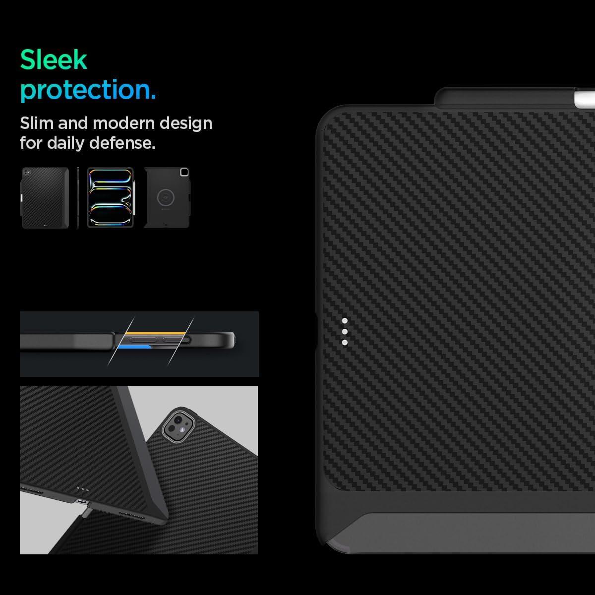 imageSpigen for iPad Air 11 Inch Case M4 2026 iPad Air 11 Inch Case M3M2 20252024 109 Inch 5th4th Generation 20222020 Enzo Aramid Aerocore Aramid Fiber Case Magic Keyboard Compatible BlackBlack