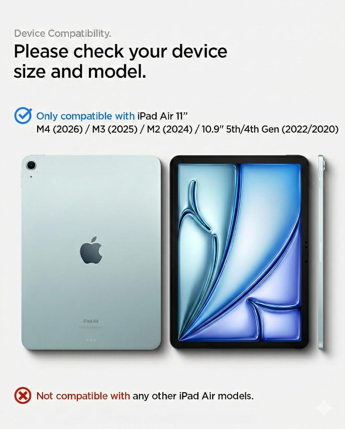imageSpigen for iPad Air 11 Inch Case M4 2026 iPad Air 11 Inch Case M3M2 20252024 109 Inch 5th4th Generation Case 20222020 Smart Fold Liquid Air Folio TriFold Cover Transparent BlackBlack