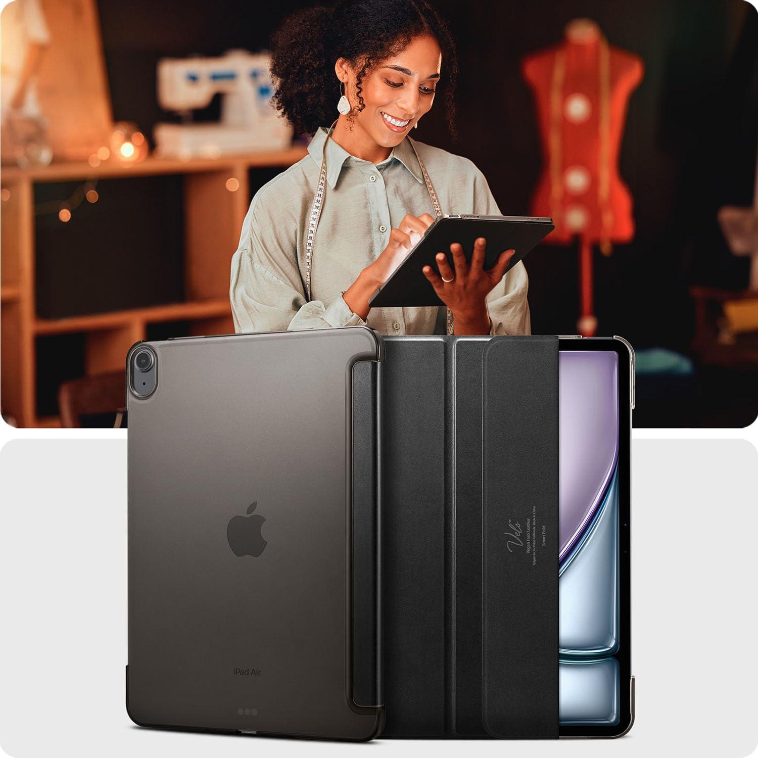 imageSpigen for iPad Air 11 Inch Case M4 2026 iPad Air 11 Inch Case M3M2 20252024 109 Inch 5th4th Generation Case 20222020 Smart Fold Liquid Air Folio TriFold Cover Transparent BlackBlack