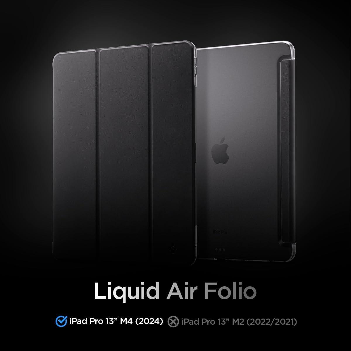 imageSpigen for iPad Air 11 Inch Case M4 2026 iPad Air 11 Inch Case M3M2 20252024 109 Inch 5th4th Generation Case 20222020 Smart Fold Liquid Air Folio TriFold Cover Transparent BlackBlack