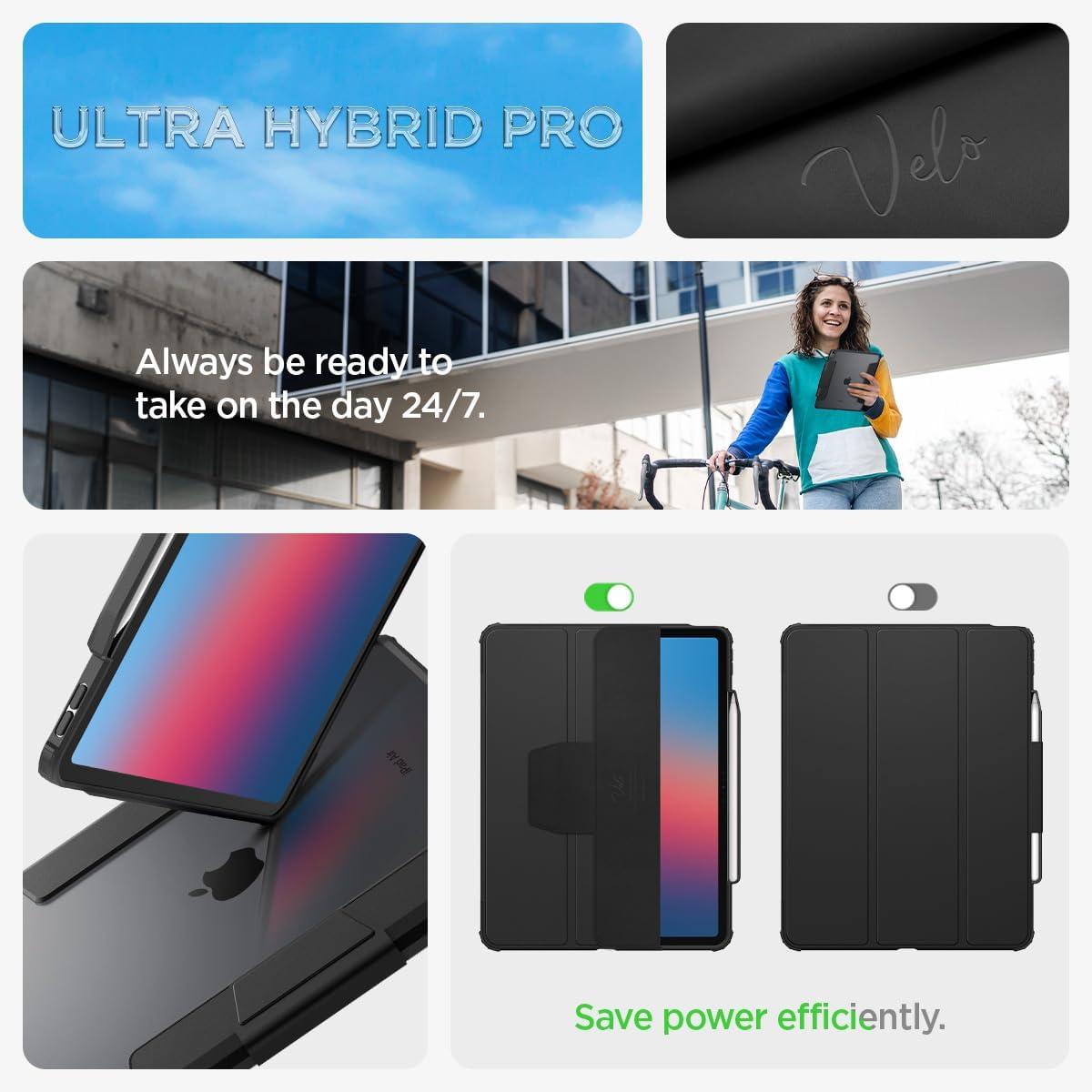 imageSpigen for iPad Air 11 Inch Case M4 2026 iPad Air 11 Inch Case M3M2 20252024 109 Inch 5th4th Generation Case 20222020 Ultra Hybrid Pro TriFold Cover Clear with Pencil Holder Teal BlueBlack