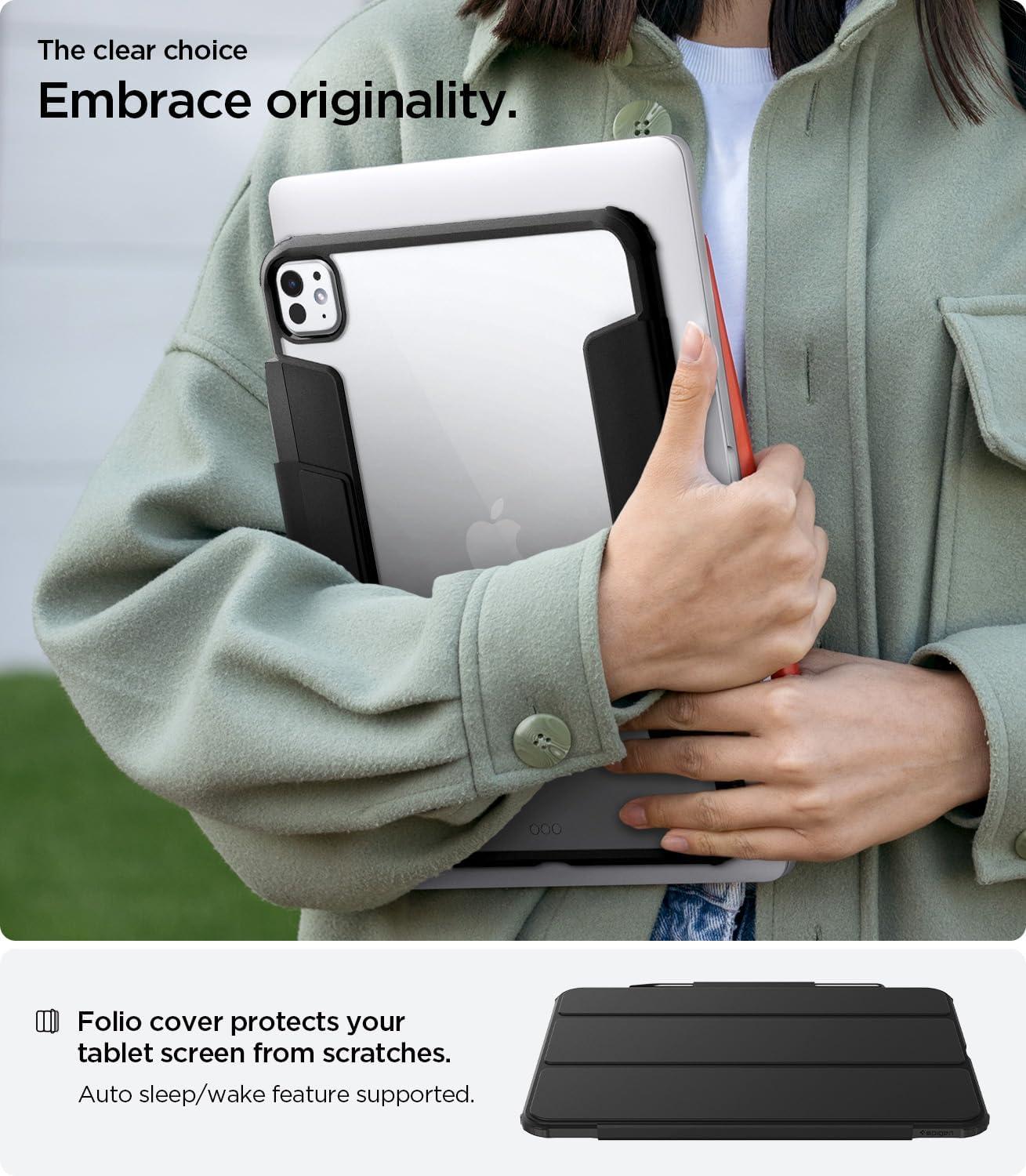 imageSpigen for iPad Air 11 Inch Case M4 2026 iPad Air 11 Inch Case M3M2 20252024 109 Inch 5th4th Generation Case 20222020 Ultra Hybrid Pro TriFold Cover Clear with Pencil Holder Teal BlueBlack