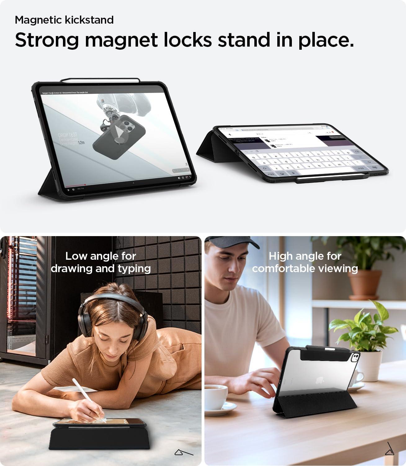 imageSpigen for iPad Air 11 Inch Case M4 2026 iPad Air 11 Inch Case M3M2 20252024 109 Inch 5th4th Generation Case 20222020 Ultra Hybrid Pro TriFold Cover Clear with Pencil Holder Teal BlueBlack