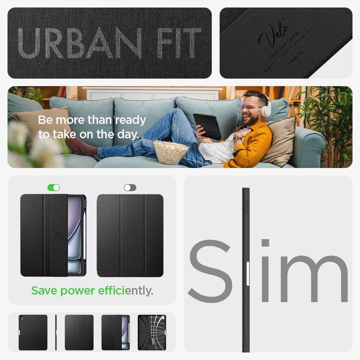 imageSpigen for iPad Air 11 Inch Case M4 2026 iPad Air 11 Inch Case M3M2 20252024 109 Inch 5th4th Generation Case 20222020 Urban Fit Premium Fabric TriFold Cover Midnight GreenBlack
